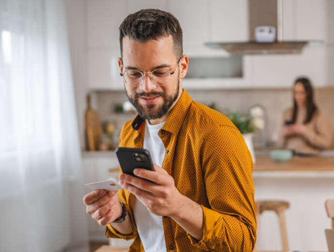 Man using a smartphone